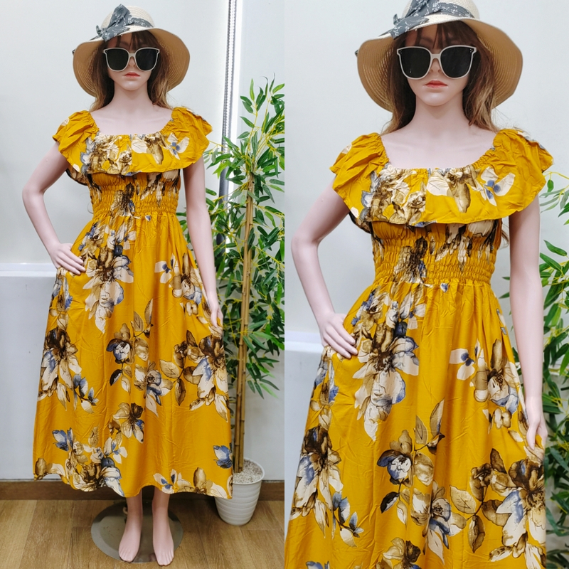 Dress Olivia Sabrina Casual Santai Rayon Adem Nyaman Motif Bunga - foto 4