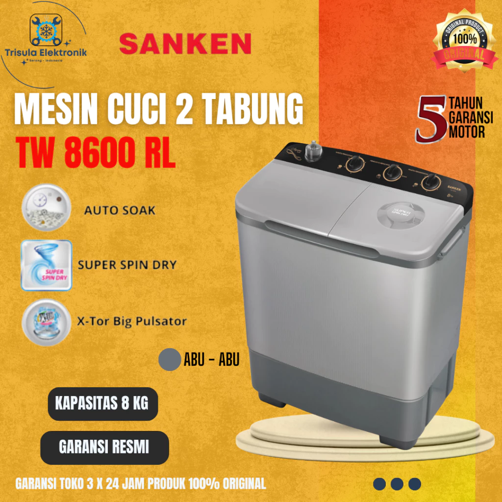 MESIN CUCI SANKEN TW 8600RL