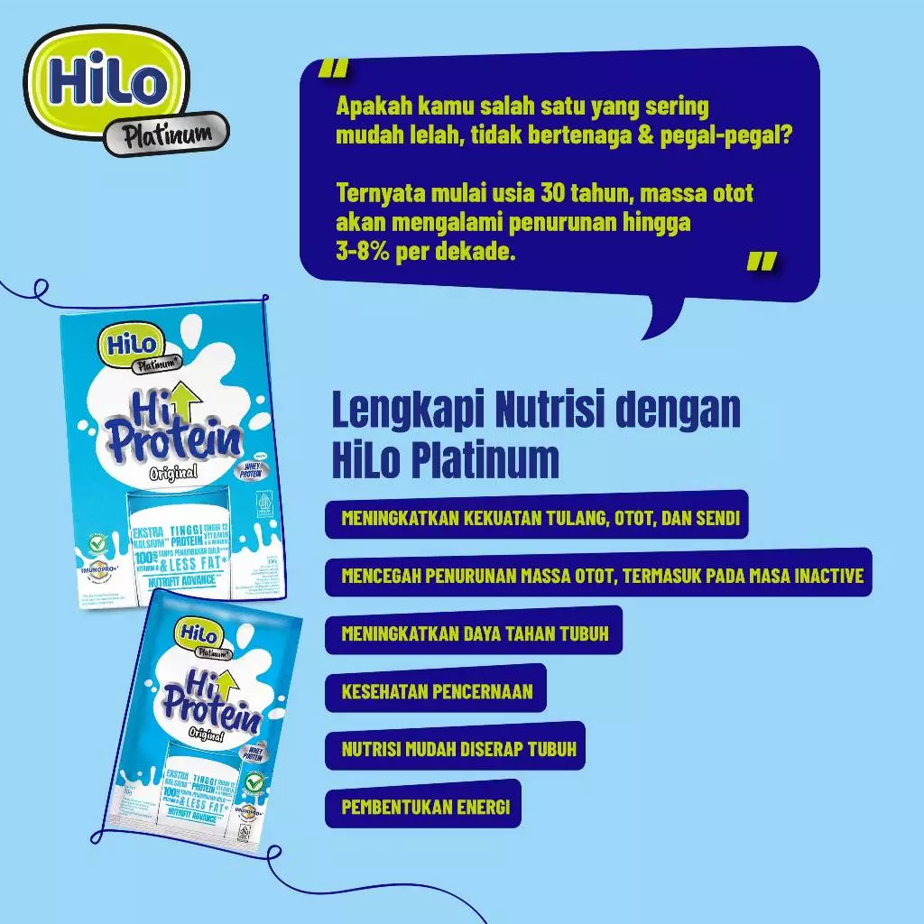 Jual HiLo Platinum + HMB Rasa Vanila (8 Sachet x 42g) - Susu Tinggi ...