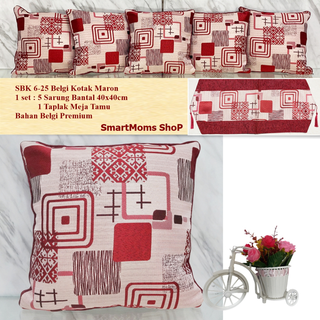 Jual SARUNG BANTAL SOFA KURSI MEWAH PREMIUM TETRIS MAROON | Shopee ...