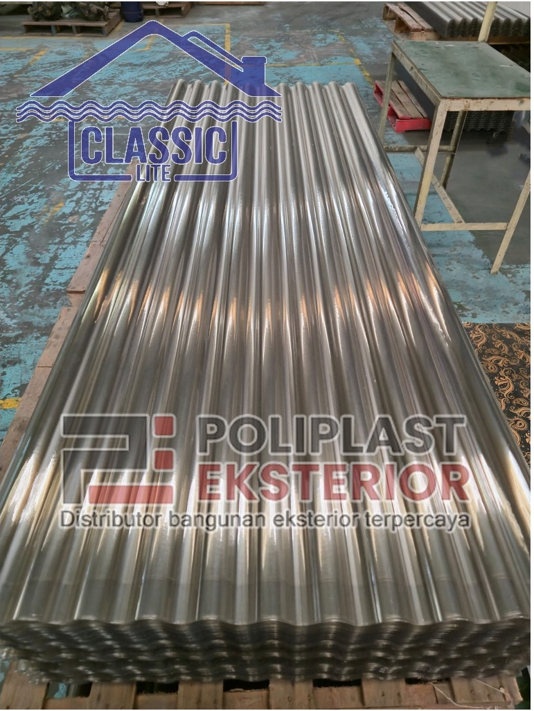 Jual Atap Seng Fiber Gelombang Transparan Bening tebal 0,8mm lebar 80cm ...