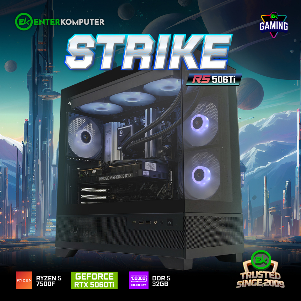 Jual EK Gaming Strike R5 506Ti - PC Rakitan Gaming Ryzen 5 7500F RTX ...