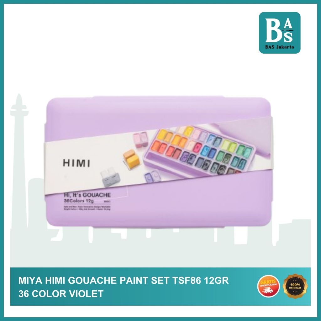Jual MIYA HIMI GOUACHE PAINT SET TSF86 12GR 36 COLOR VIOLET - BAS ...