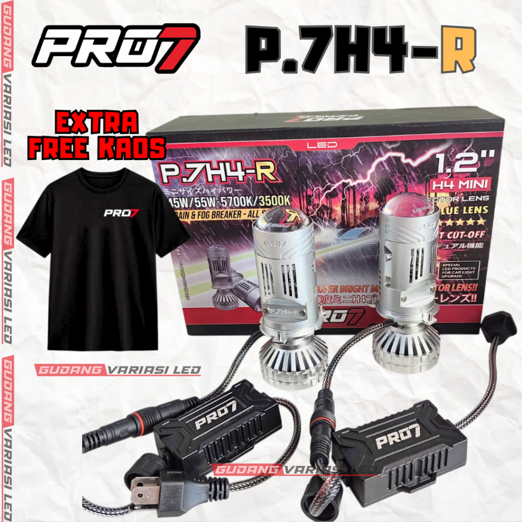 Jual PRO7 LAMPU MINI PROJECTOR BILED LED H4 P7H4R P.7H4-R P7H4S P.7H4-S ...