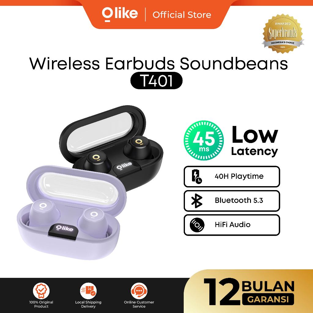 Olike TWS T401 Bluetooth 5.3 40H Low Latency