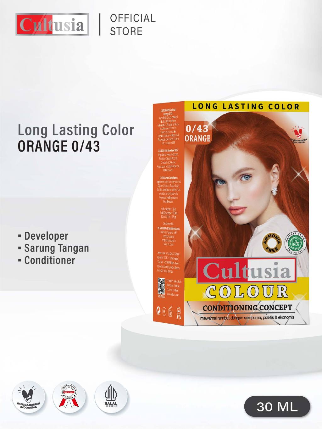 Jual Cultusia Cat Rambut Hair Color Orange 0/43 30 ML | Shopee Indonesia