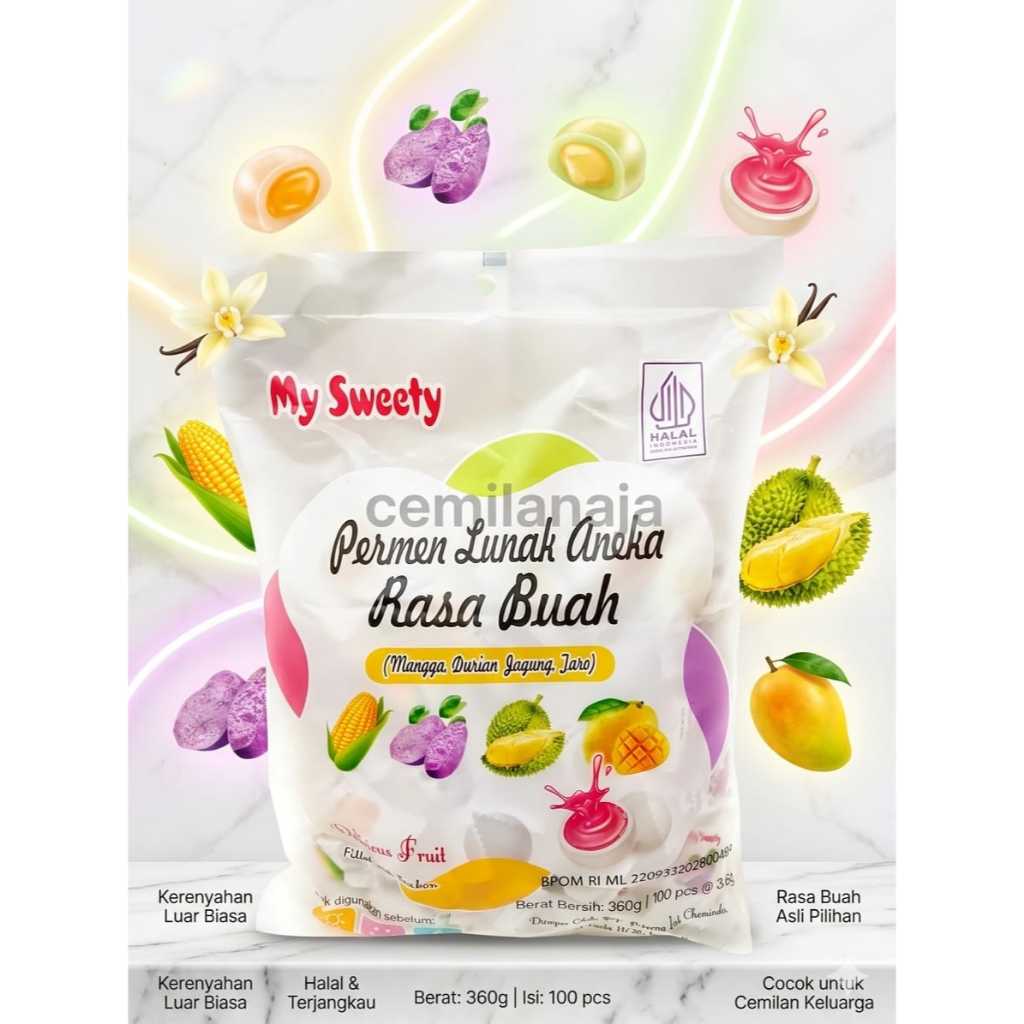 Jual PERMEN LUNAK ANEKA RASA BUAH MANGGA DURIAN JAGUNG TARO MY SWEETY ...