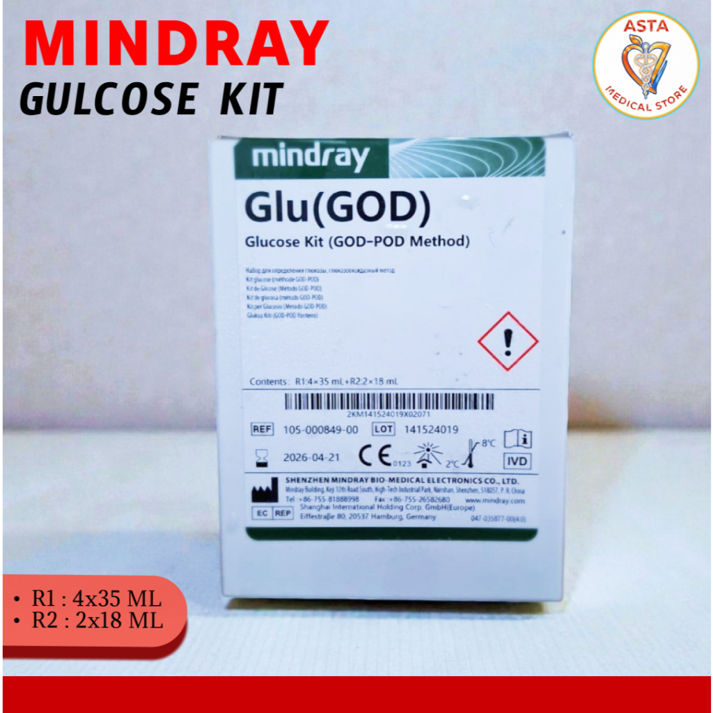 Jual Reagent Mindray Glucose Kit (Glu) R1: 4x35ml R2: 2x18ml | Shopee ...
