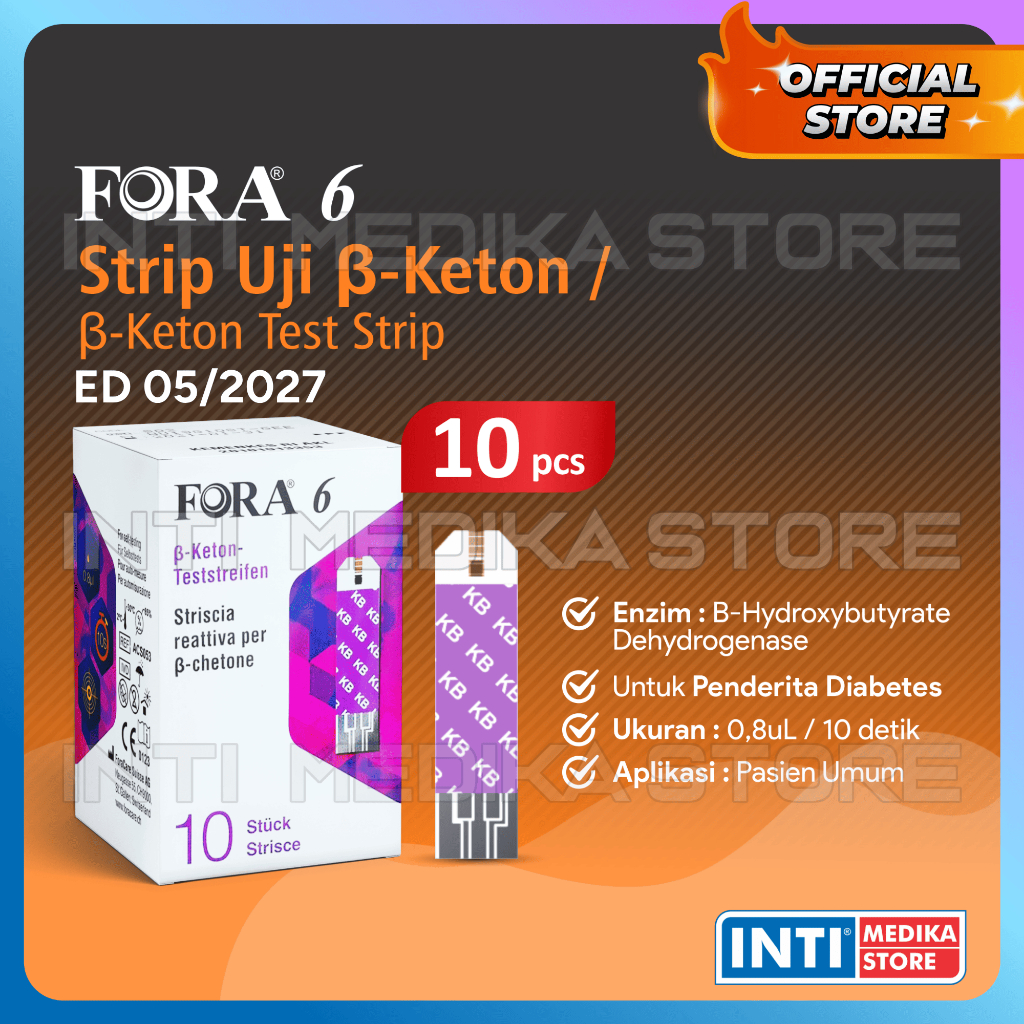 Jual FORA 6 - Strip Tes B-KETON Isi 10 pcs | Refill KETONE Test Strip ...