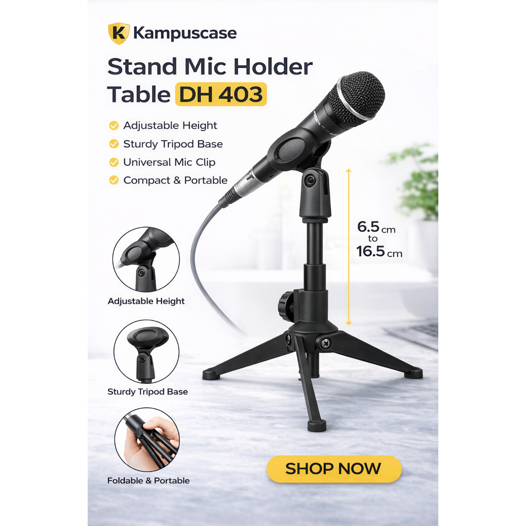 Jual Stand Mic Holder Table DH 403 Tripod Mini Portable Adjustable ...