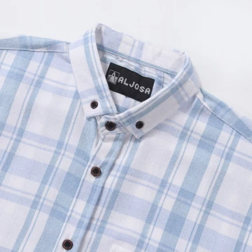 ALJOSA Kemeja Flanel Pria Lengan Panjang Hem Flannel Baju Cowok Motif Kotak Premium