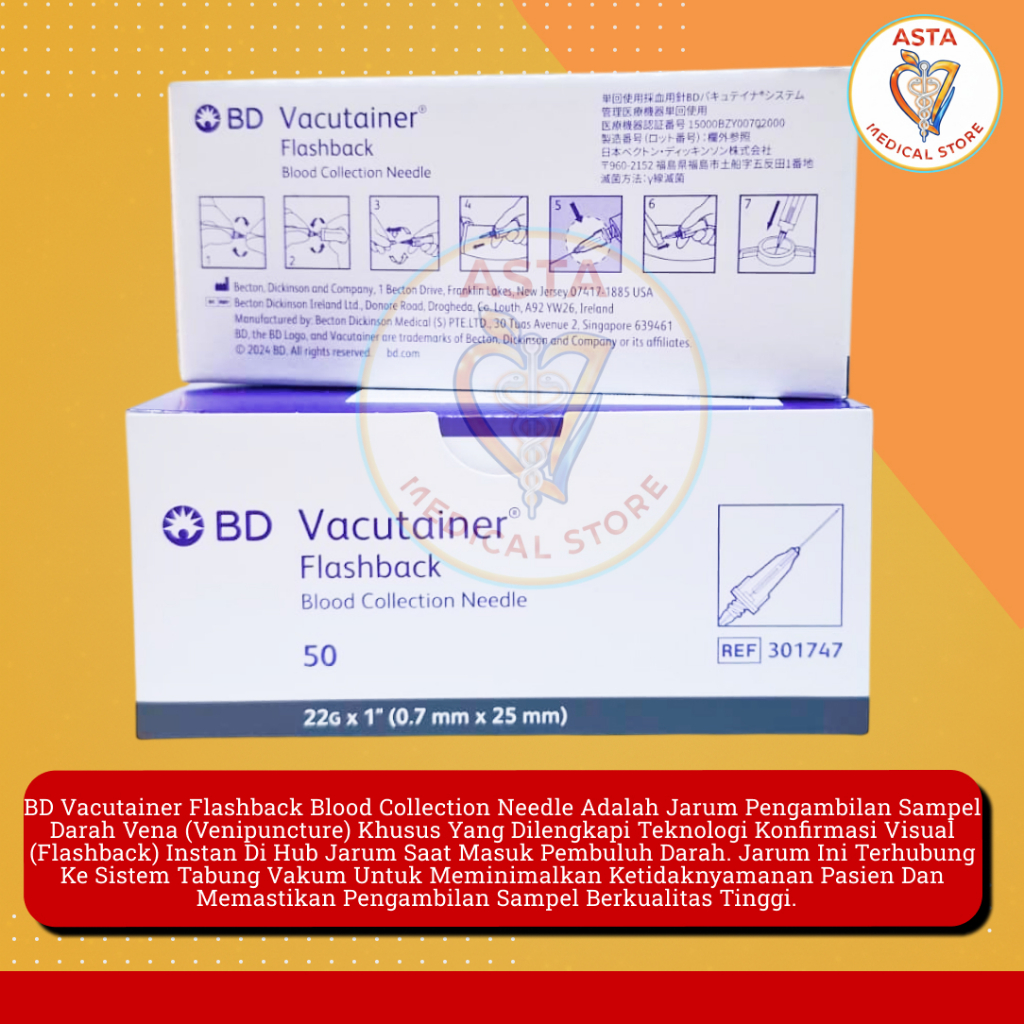 Jual Needle Flashback | BD Vacutainer Blood Colection Needle | Shopee ...