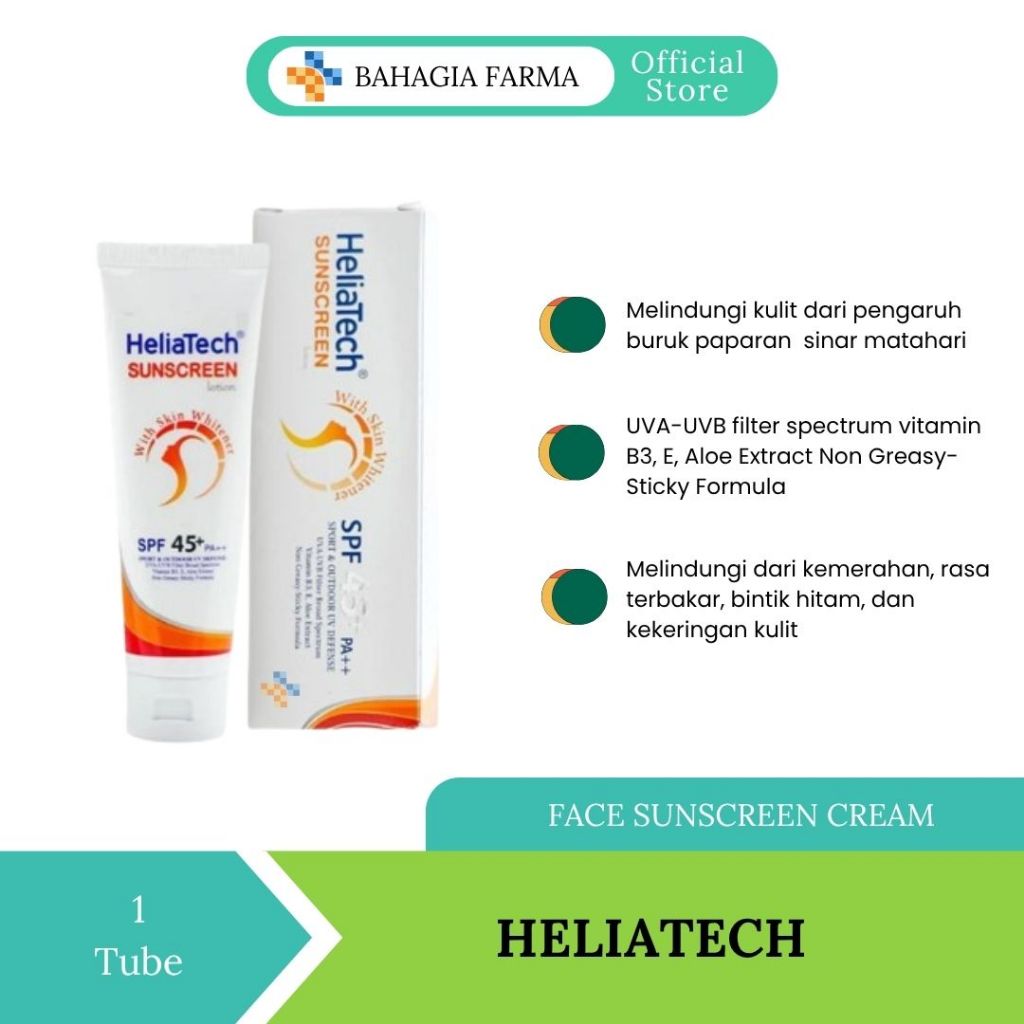 Jual Heliatech Sunscreen Lotion Spf 45+ | Sport & Outdoor UV Defense ...