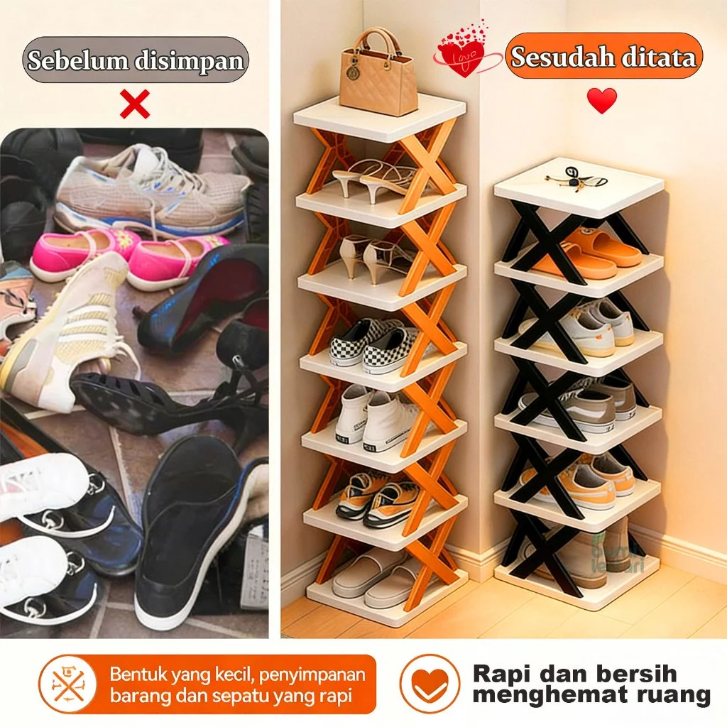 Jual Rak sepatu X tempat rak sepatu susun rak sendal tempat sendal rak ...