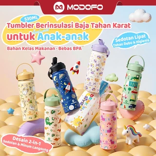 MODOFO Tumbler Stainless 530ml Aesthetic Termos Air Panas Tumblr Tahan Panas Dingin 24 Jam Botol Minum Anak Perempuan Laki Laki BPA Free