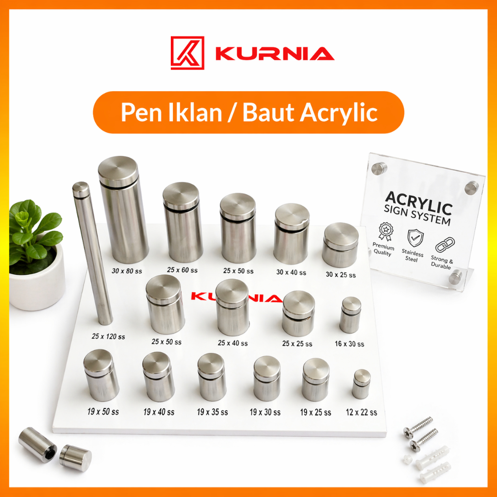 Jual Pen Iklan Akrilik 25 x 50 mm (Baut Akrilik Stainless) | Shopee ...