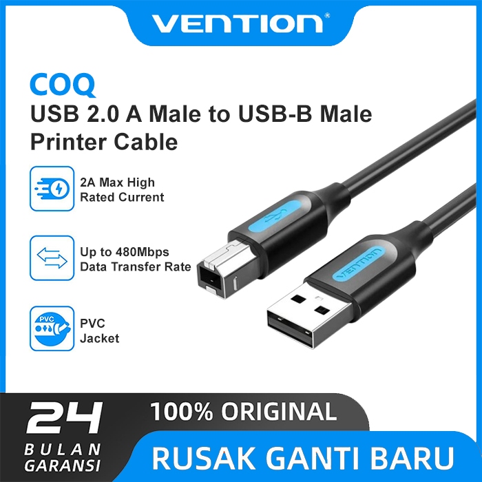 Jual Vention 5M Kabel Data USB 2.0 Type A Male to B Male Scanner ...