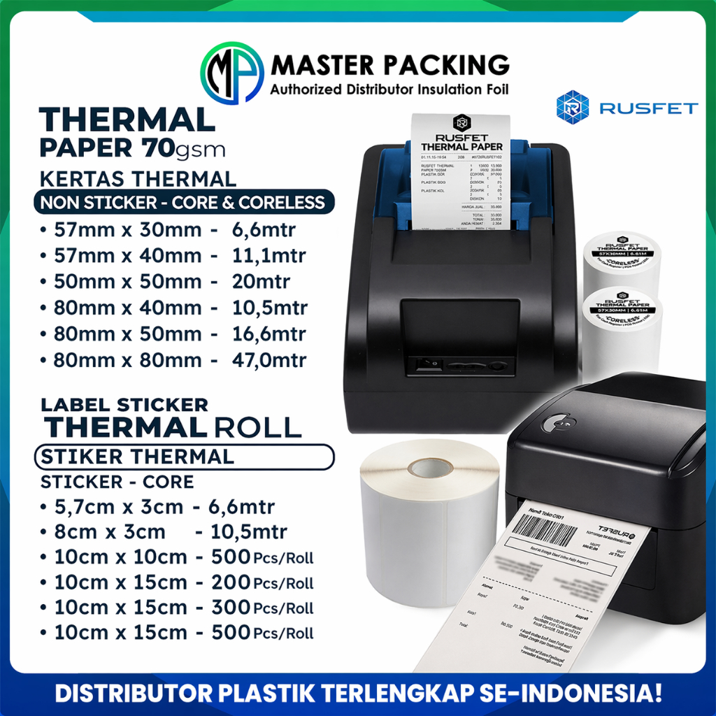 Jual Label Paper dan Stiker Thermal RUSFET / Lebel Termal Kertas ...