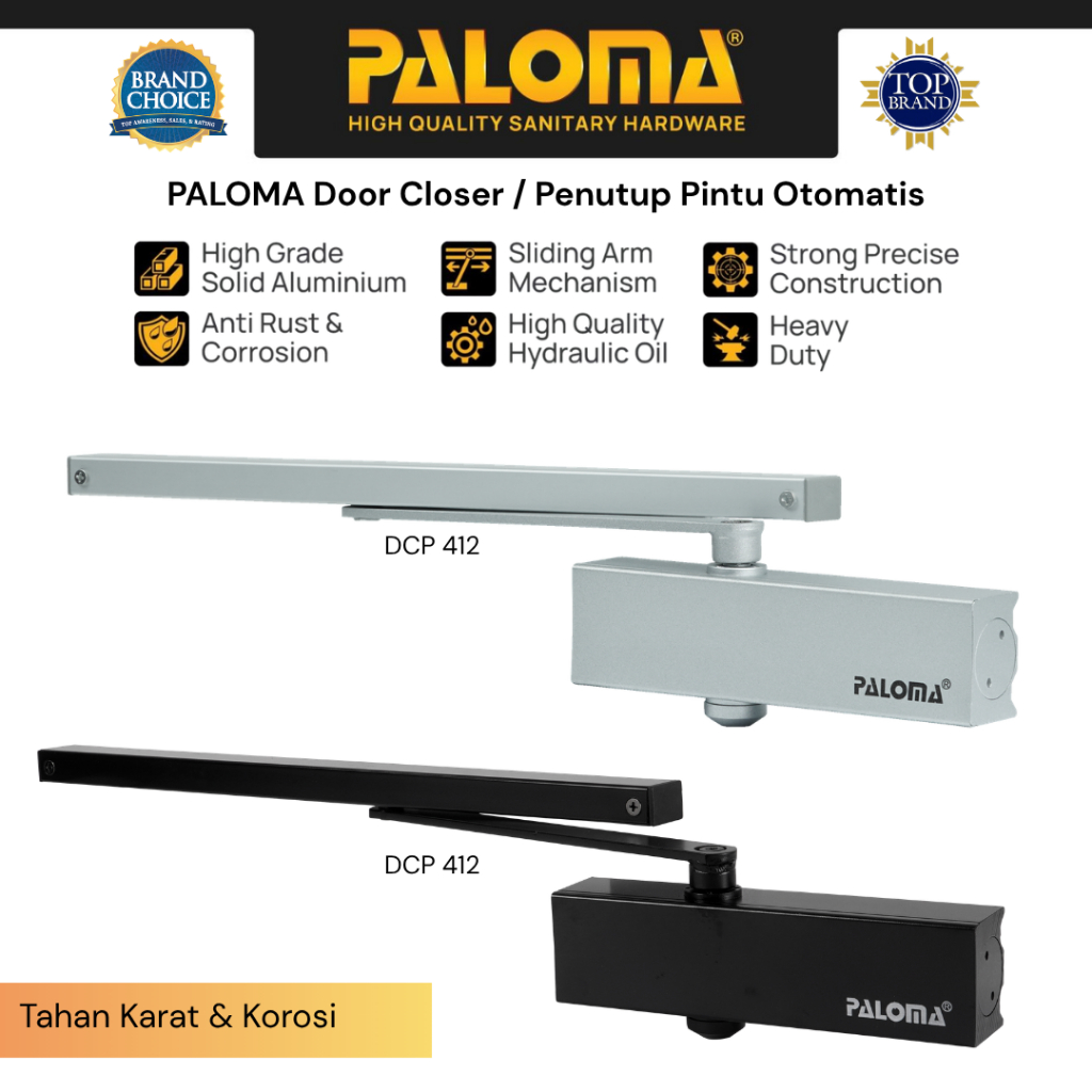 Jual PALOMA DCP 411 412 Door Closer Penutup Penahan Pintu Otomatis ...