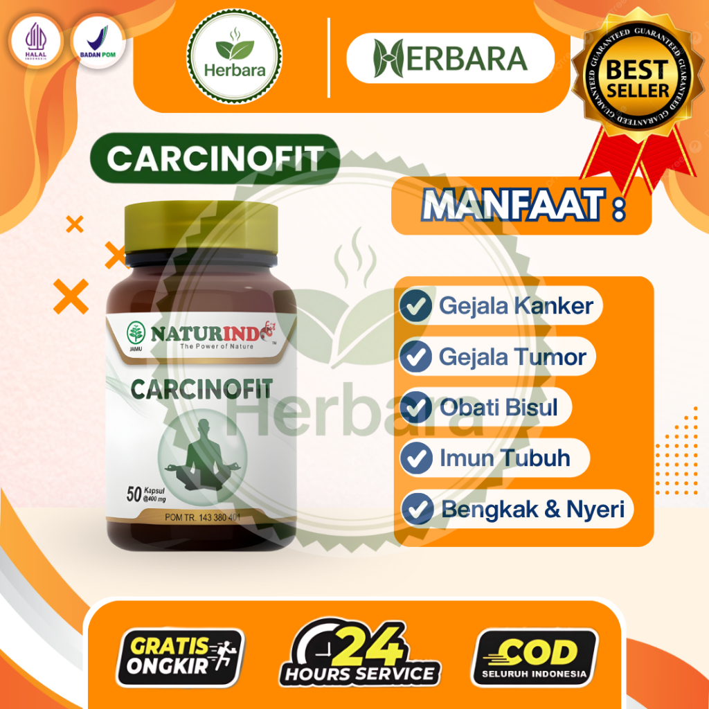 Herbara Carcinofit Herbal Kanker Payudara Serviks Tumor Bengkak Nyeri Asli