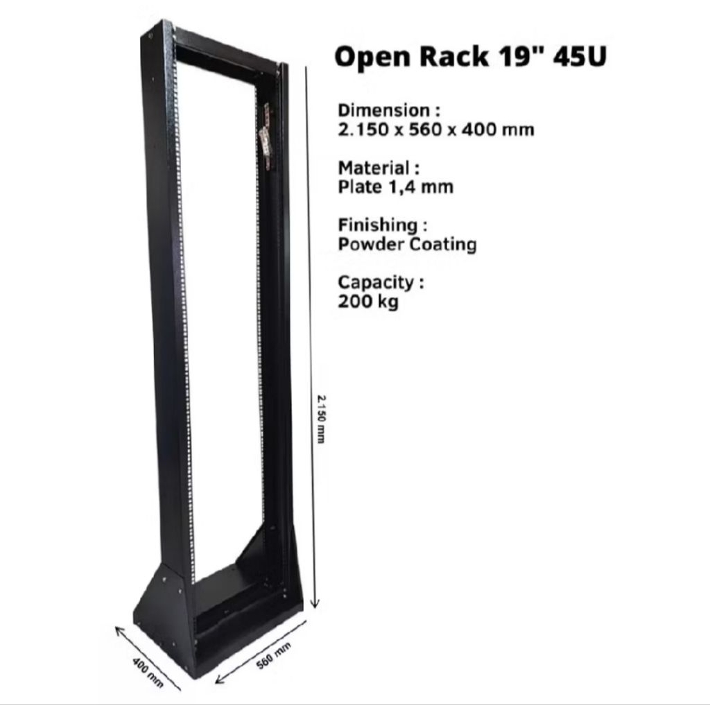 Jual Open Rack 19 Inch 45U Hitam Powder Coating | Shopee Indonesia