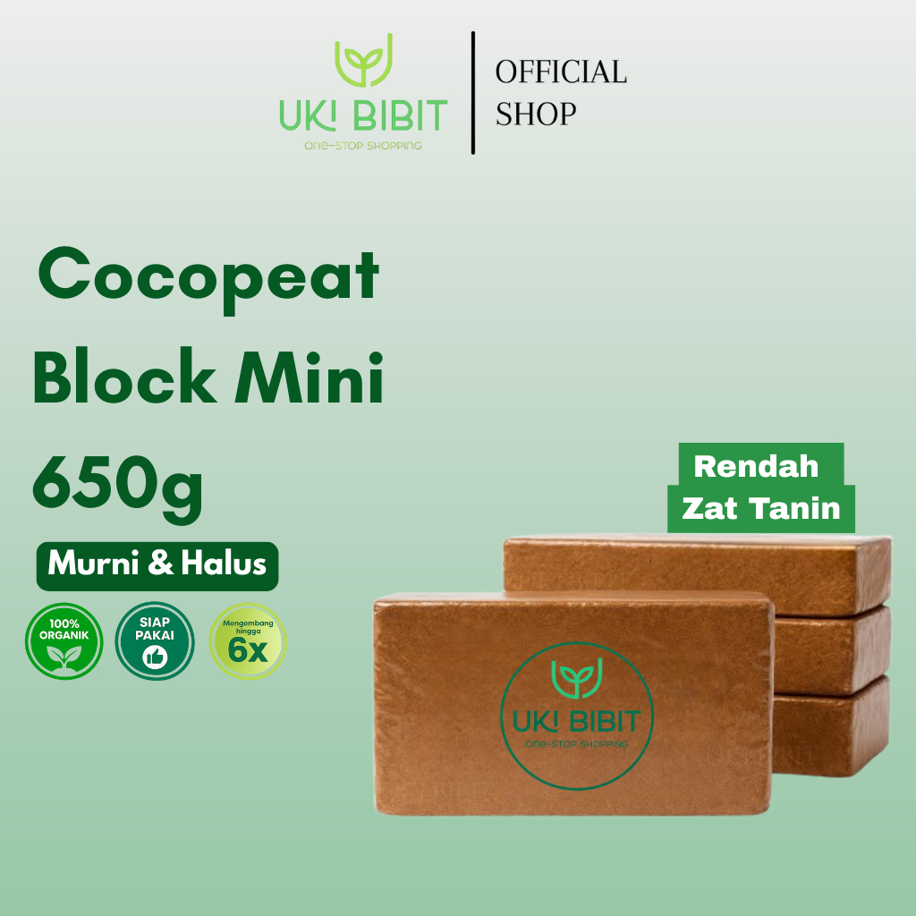 ( 650 Gram ) Cocopeat Block Bebas Zat Tanin Media Tanam Siap Pakai | Sabut Kelapa Murni Dan Halus