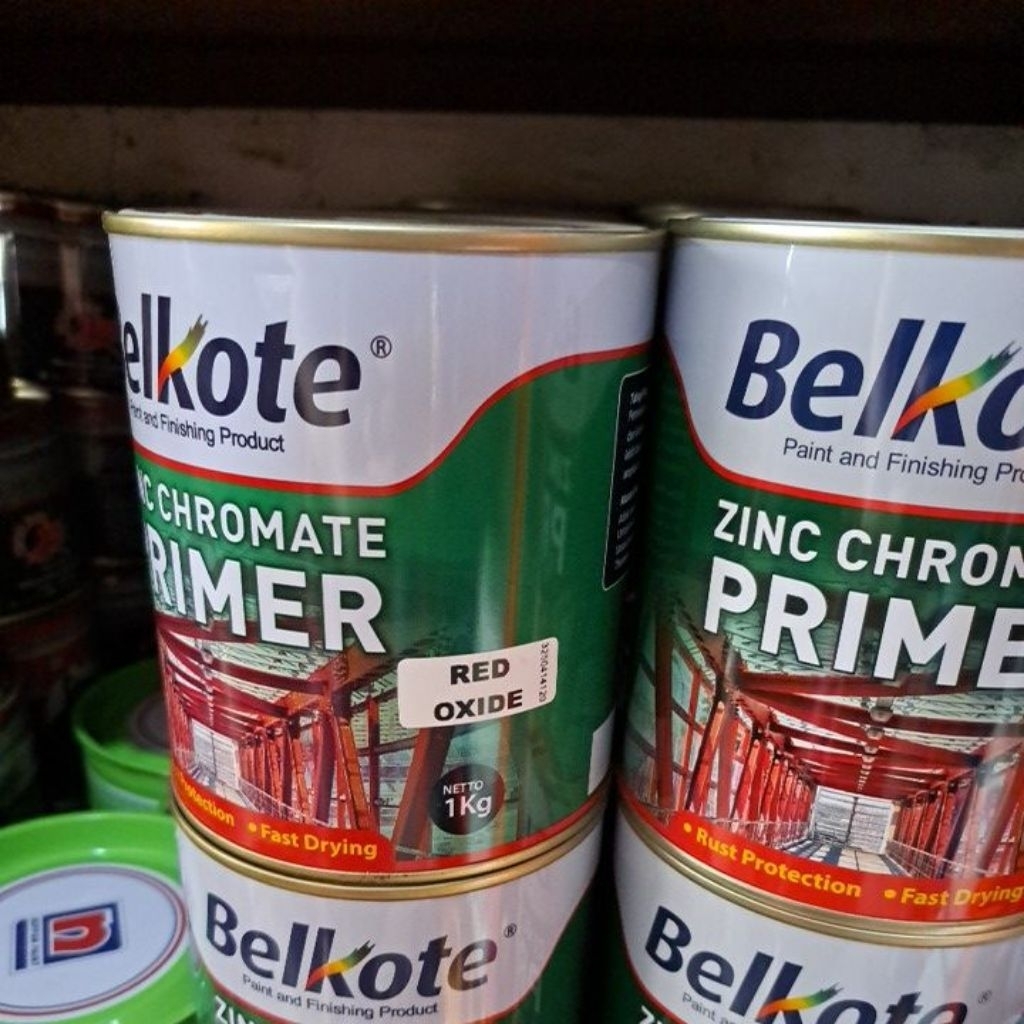 Jual Zinc Chromate Primer Merk Belkote / CAT DASAR BESI ANTI KARAT 1 KG ...