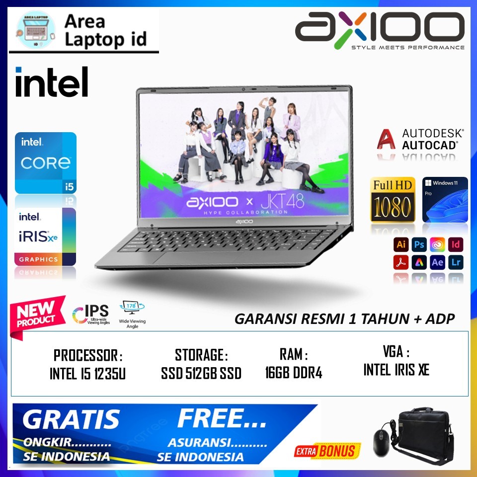 Jual AXIOO Mybook HYPE 5 G12 Core i5 1235U Ram 16GB 512GB SSD W11 Black ...