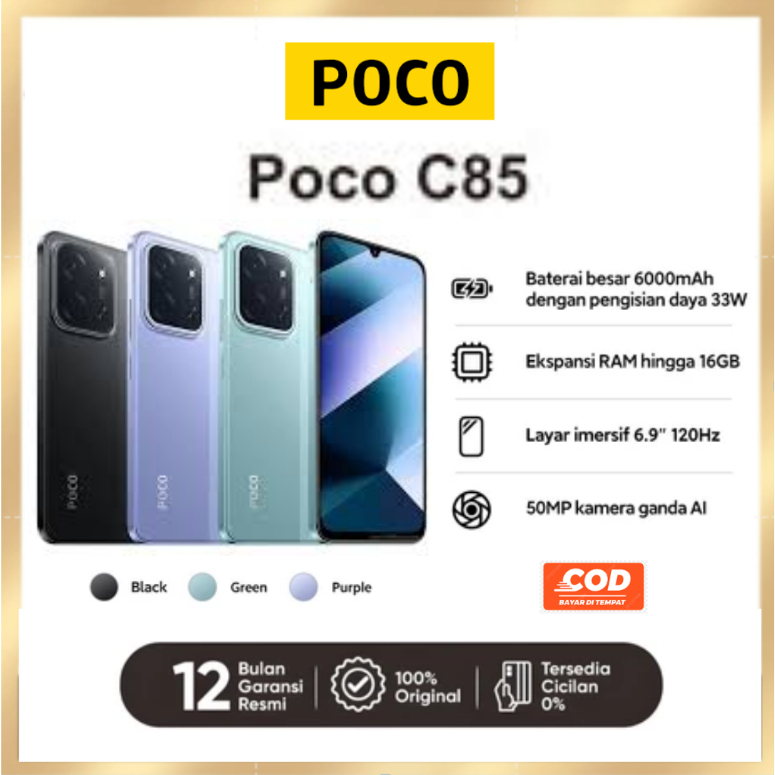 [ASLI] Poco C85 5G | RAM8+256GB | Battery Besar 6000mAh | 120Hz Display | 50MP AI Camera