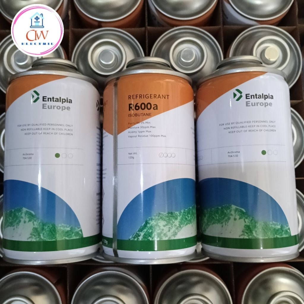 Jual refrigerant kaleng R600a/R 600/R600 merk entalpia Europe isi 120 ...