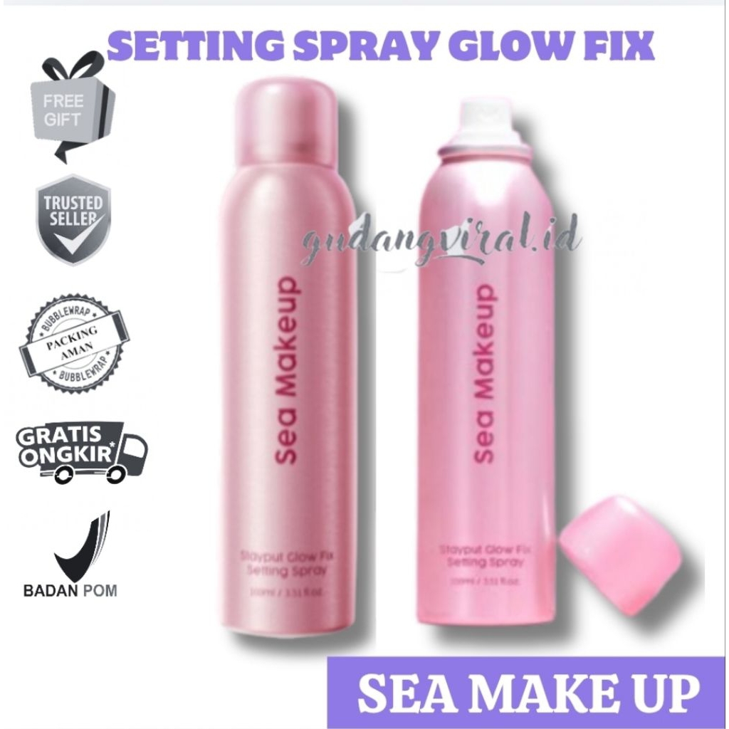 Jual -GV-Sea Makeup Stayput Glow Fix Setting Spray - Longlasting Makeup ...