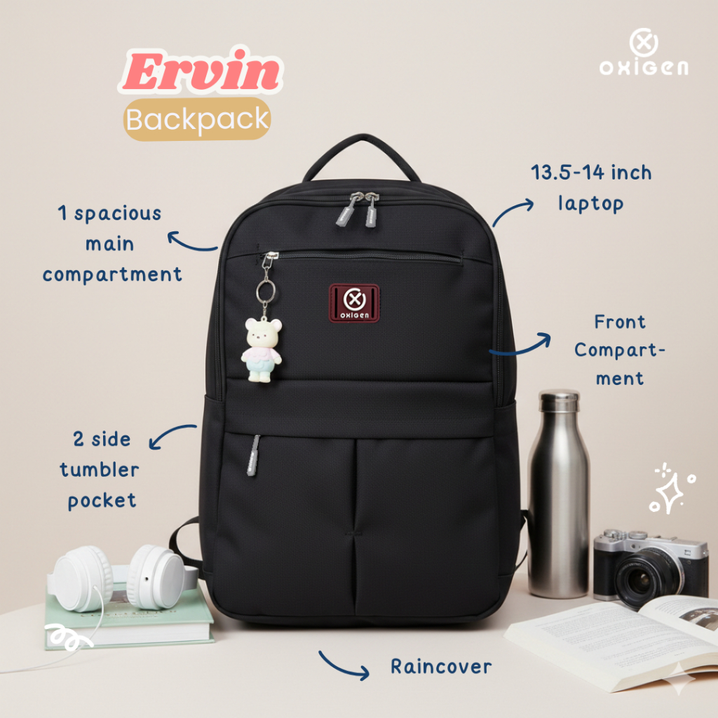 Jual Oxigen Ervin Tas Ransel Laptop Wanita Polyester Backpack Free ...