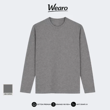 Kaos Polos Panjang Cotton Combed Premium Kaos Lengan Panjang Pria Wanita Round Neck Reguler Fit