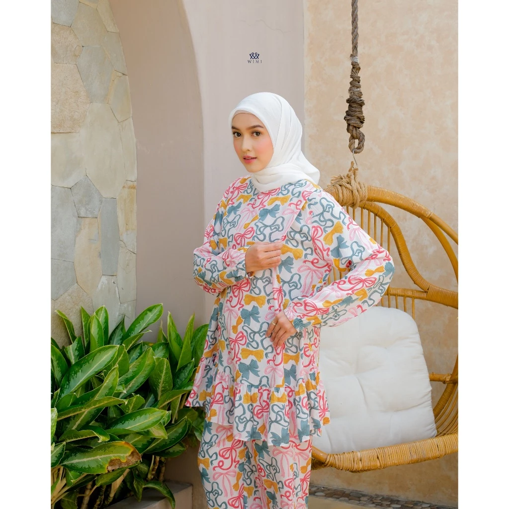 Wimi - Bella Pajamas | Baju Ibu Hamil dan Menyusui | Oneset Piyama Wanita Daewasa | Setelan Baju Tidur Lengan Panjang Nyaman dan Adem - foto 1