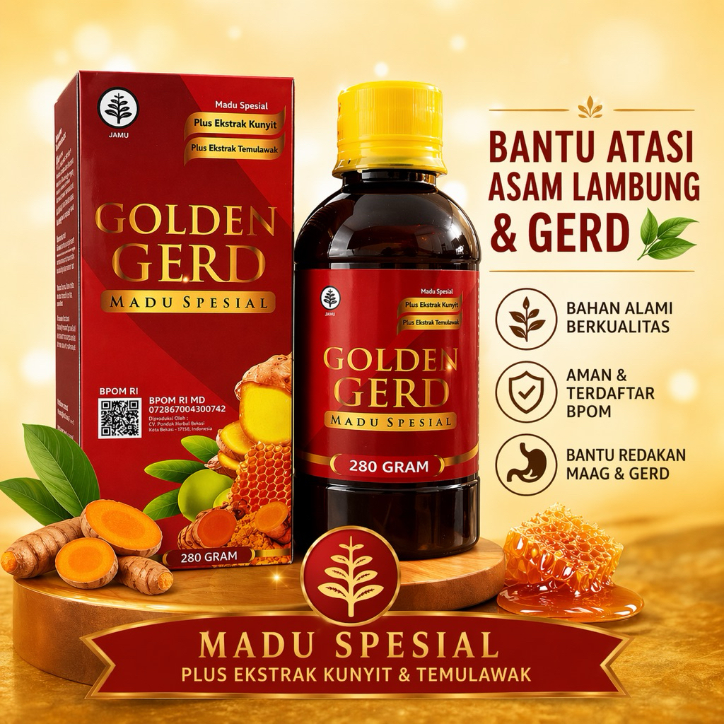 MADU GOLDEN GERD - Ampuh atasi ASAM LAMBUNG GERD ANXIETY