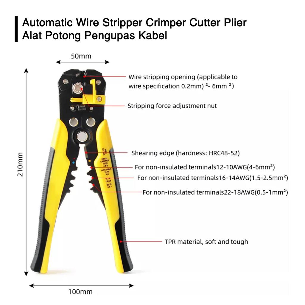 Jual Alat Potong Pengupas Kabel Wire Stripper Cutter Plier Crimping 5 ...
