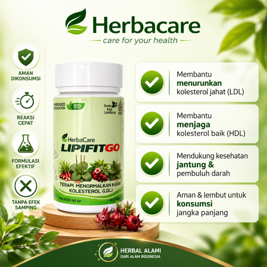 LIPIFITGO - HERBAL ANTI KOLESTEROL-Menurunkan Kadar Kolesterol (LDL) & Melancarkan Peredaran Darah