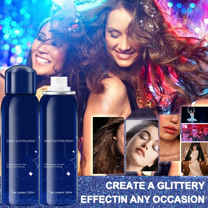 Jual Shiny Glitter Spray 150ml Highlighter Powder Shimmer Sparkle Powder  Makeup for Face Body Hair Dress Prom Party For Face Skin Hair And Clothes  Glitter Spray Glitter Make Up Long Lasting Quick
