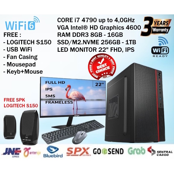 Jual FULLSET PC Komputer INTEL CORE i7-4790 4,0GHz|RAM 16GB|SSD NVME ...