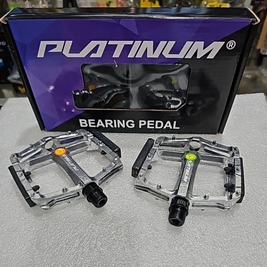 Jual Pedal Sepeda Platinum Silver Alloy Bearing MTB Folding Gravel ...