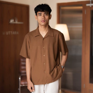Elegencia Kemeja Casual Kerah Terbuka Pique