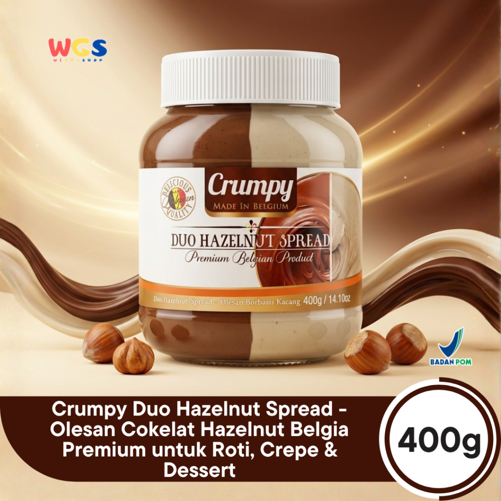 Jual Crumpy Duo Hazelnut Spread 400g - Olesan Cokelat Hazelnut Belgia ...