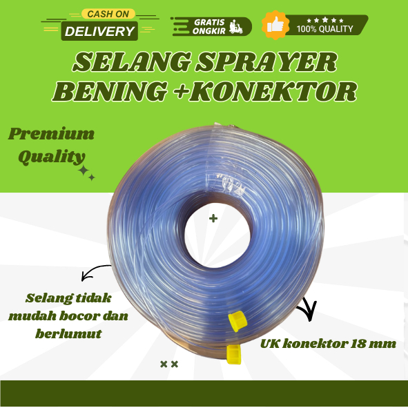 SELANG SPRAYER BENING ELEKTRIK  ALAT SIRAM HOSE IRIGASI HIDROPONIK FERTIGASI SPRAYER MISTING