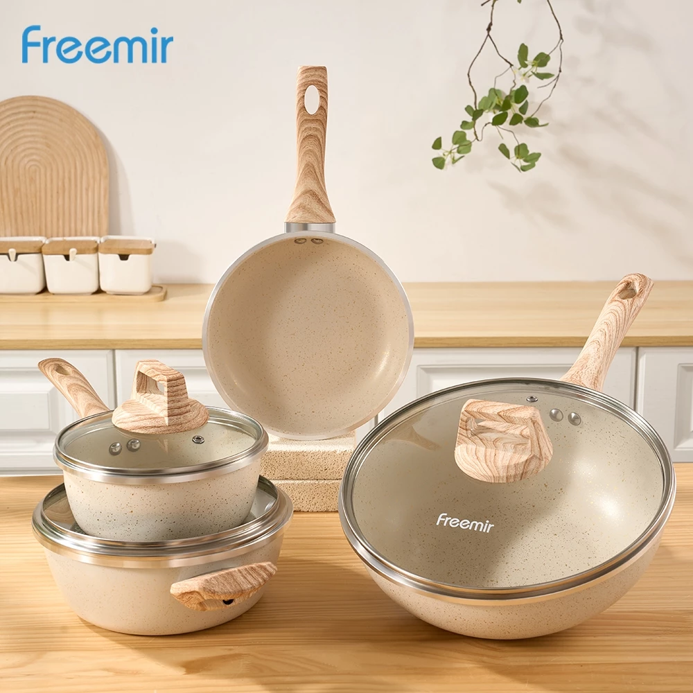Freemir Set 7 Pcs Wajan Panci Anti Lengket Granit