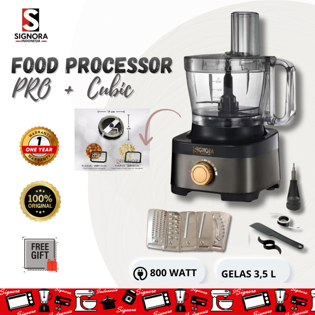 Jual Signora New Food processor Pro Plus Cubic cutter Signora dark grey ...