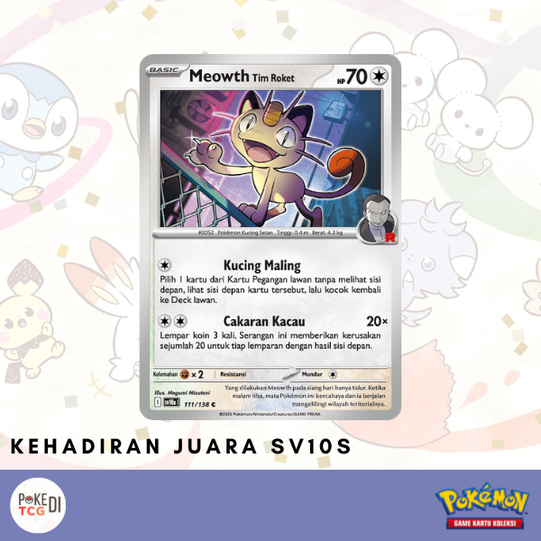 Jual Meowth Tim Roket sv10s | 111/189 C - Pokemon TCG Indonesia ...