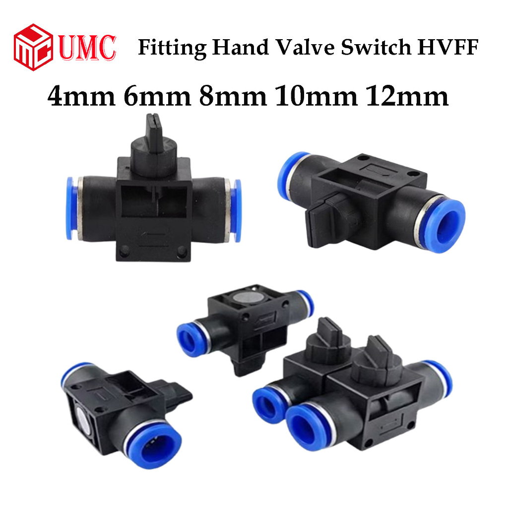Jual Pneumatic Hand Valve Switch HVFF Fitting Slip Lock Selang 4mm 6mm ...