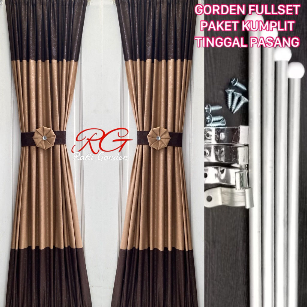 (PAKET KUMPLIT) Gorden Kupu kupu Jendela full set/Gorden fulset Besi stik