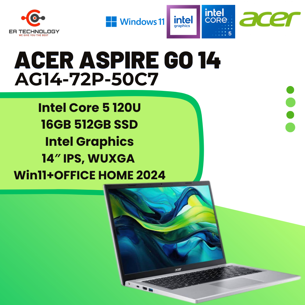 Jual ACER ASPIRE GO 14 AG14-72P-50C7 Core 5 120U 16GB 512SSD 14 IPS ...