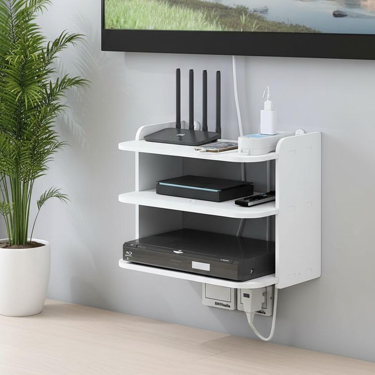 Jual Rak Gantung Dinding Serbaguna Tempat STB & Router WIFI 3 Susun ...